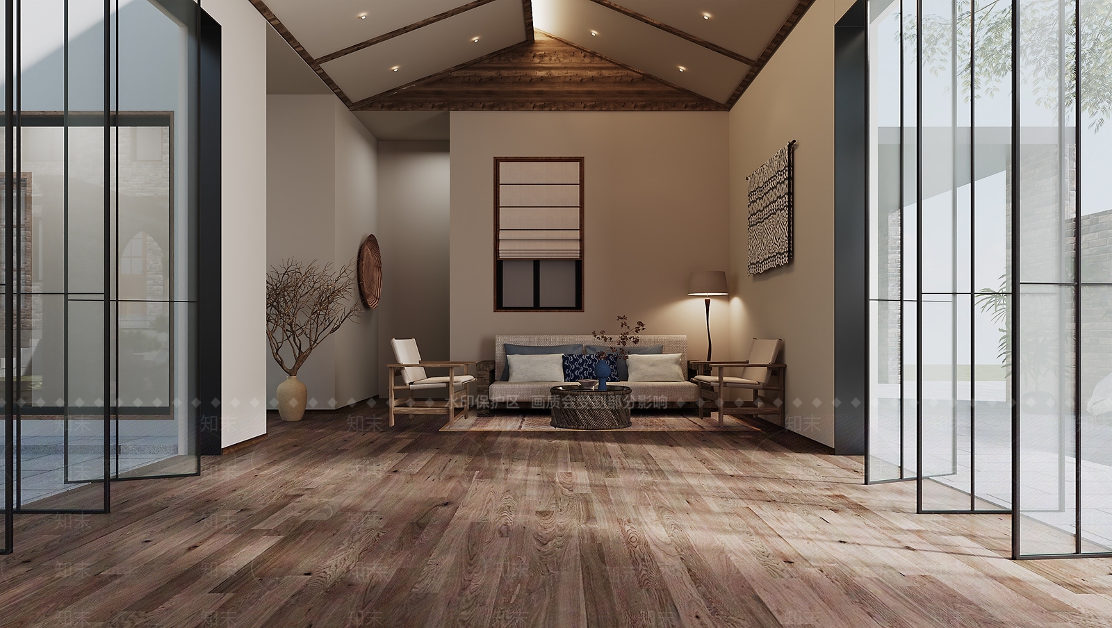 侘寂民宿接待区3D模型下载【ID:1161612541】
