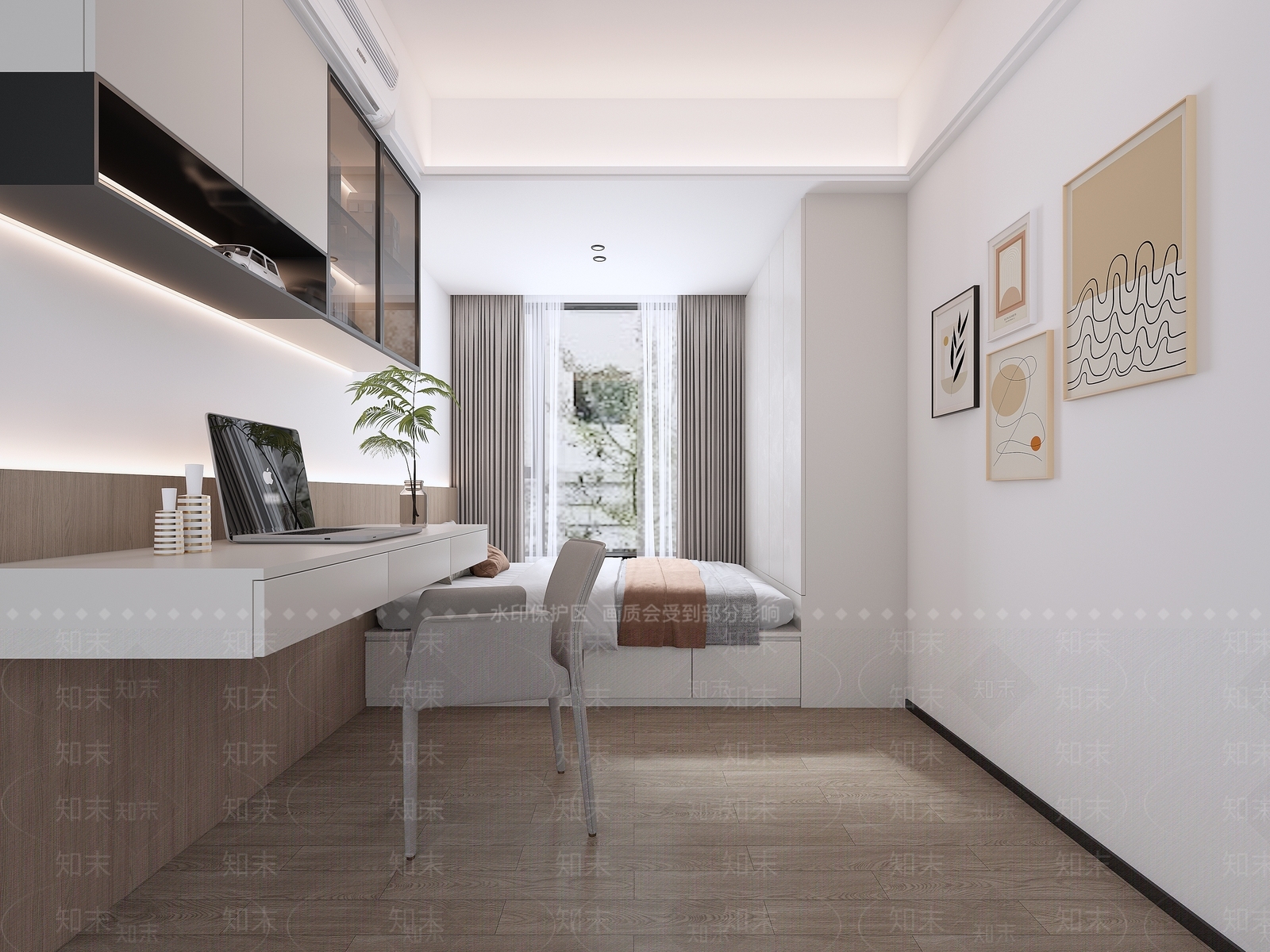 现代榻榻米房3D模型下载【ID:1161612510】