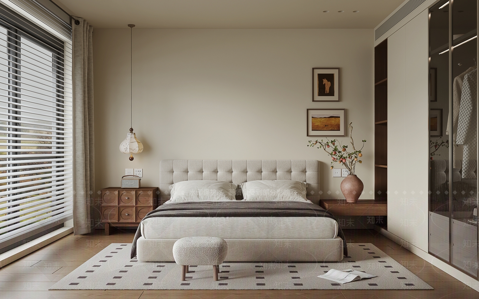 现代中古风卧室3D模型下载【ID:1161617531】