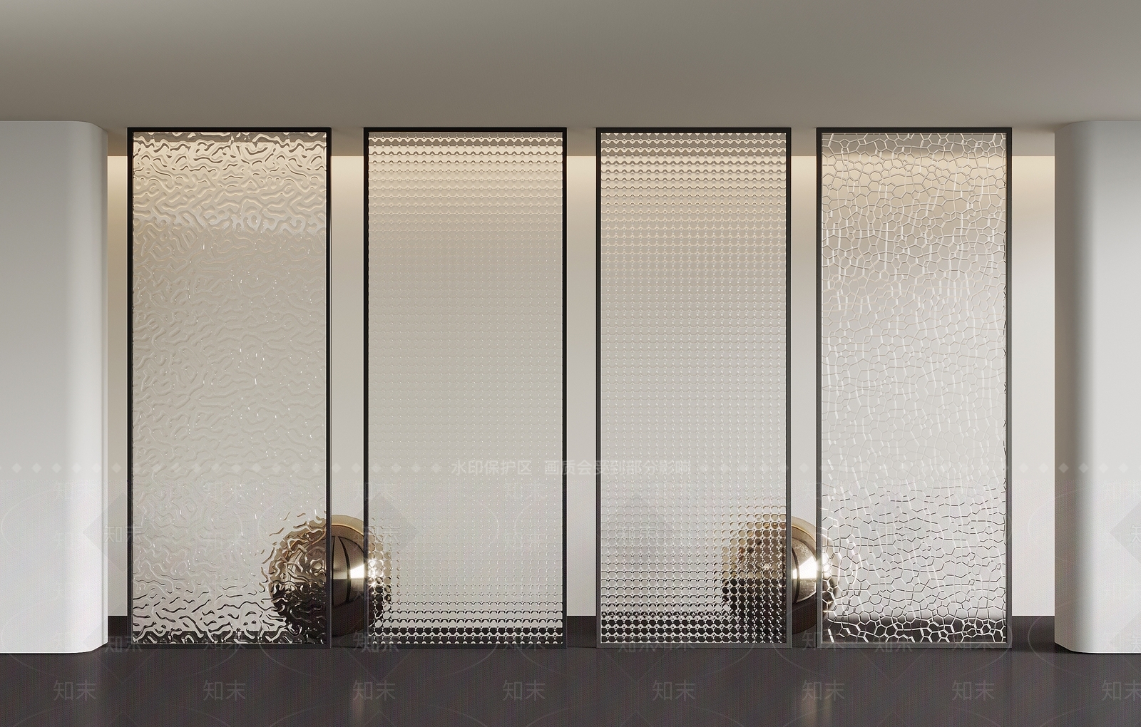 现代玻璃隔断SU模型下载【ID:1161619889】