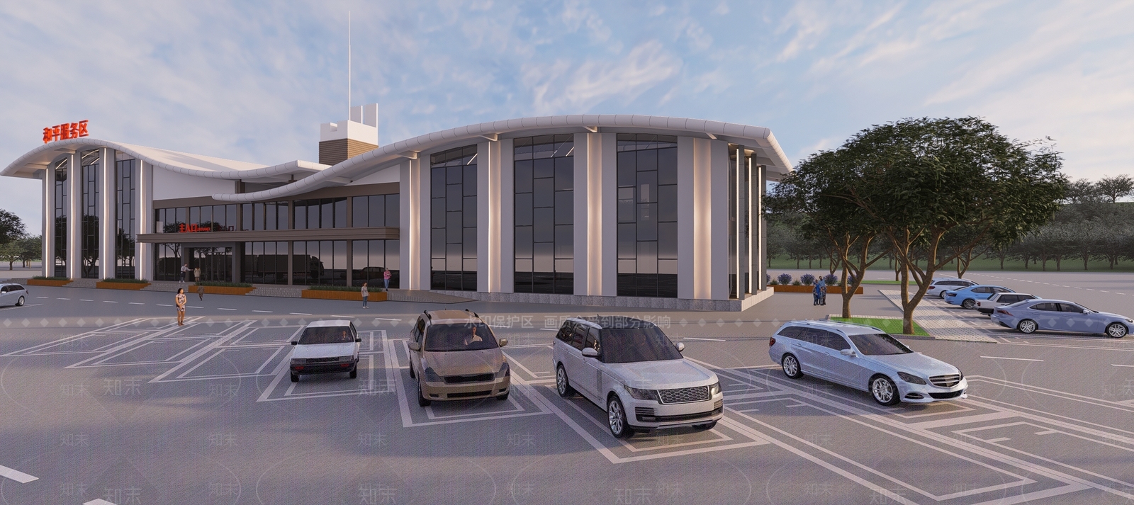 高速服务区SU模型下载【ID:1161807767】