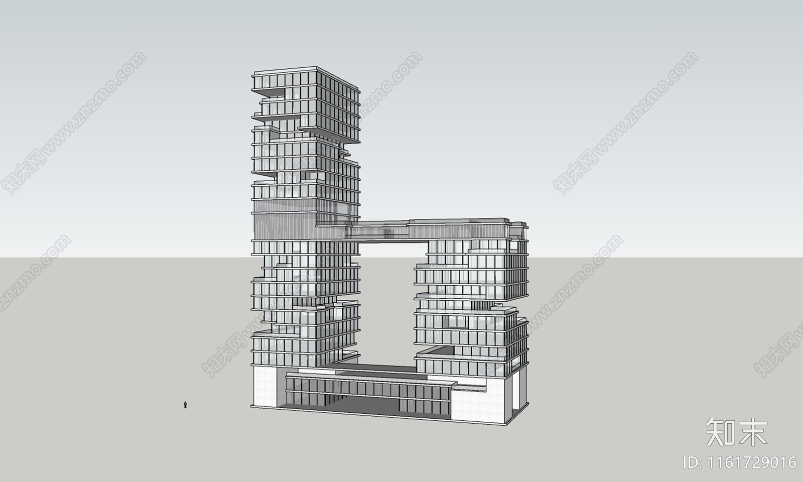 现代高层酒店SU模型下载【ID:1161729016】