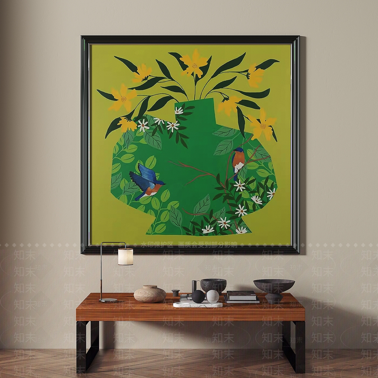 现代中古抽象装饰画3D模型下载【ID:1161622903】_知末3d模型网