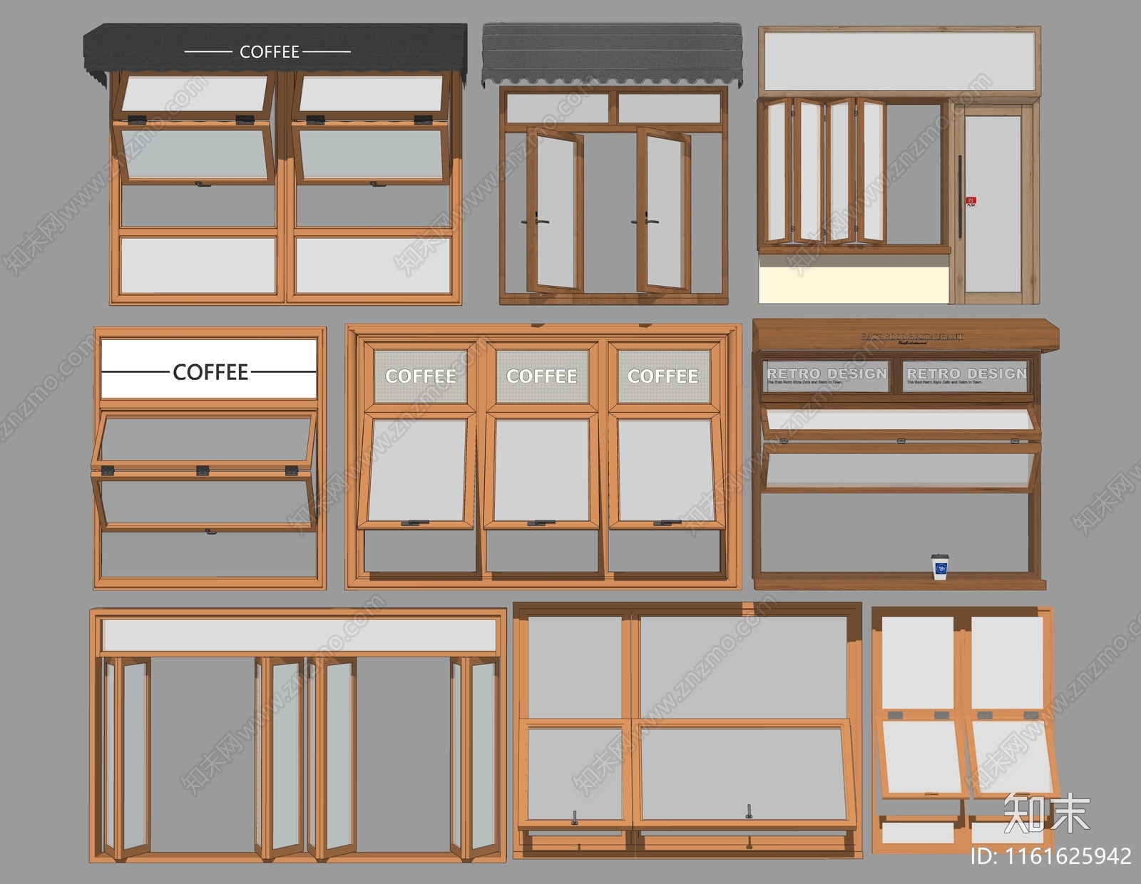 现代木制折叠窗SU模型下载【ID:1161625942】