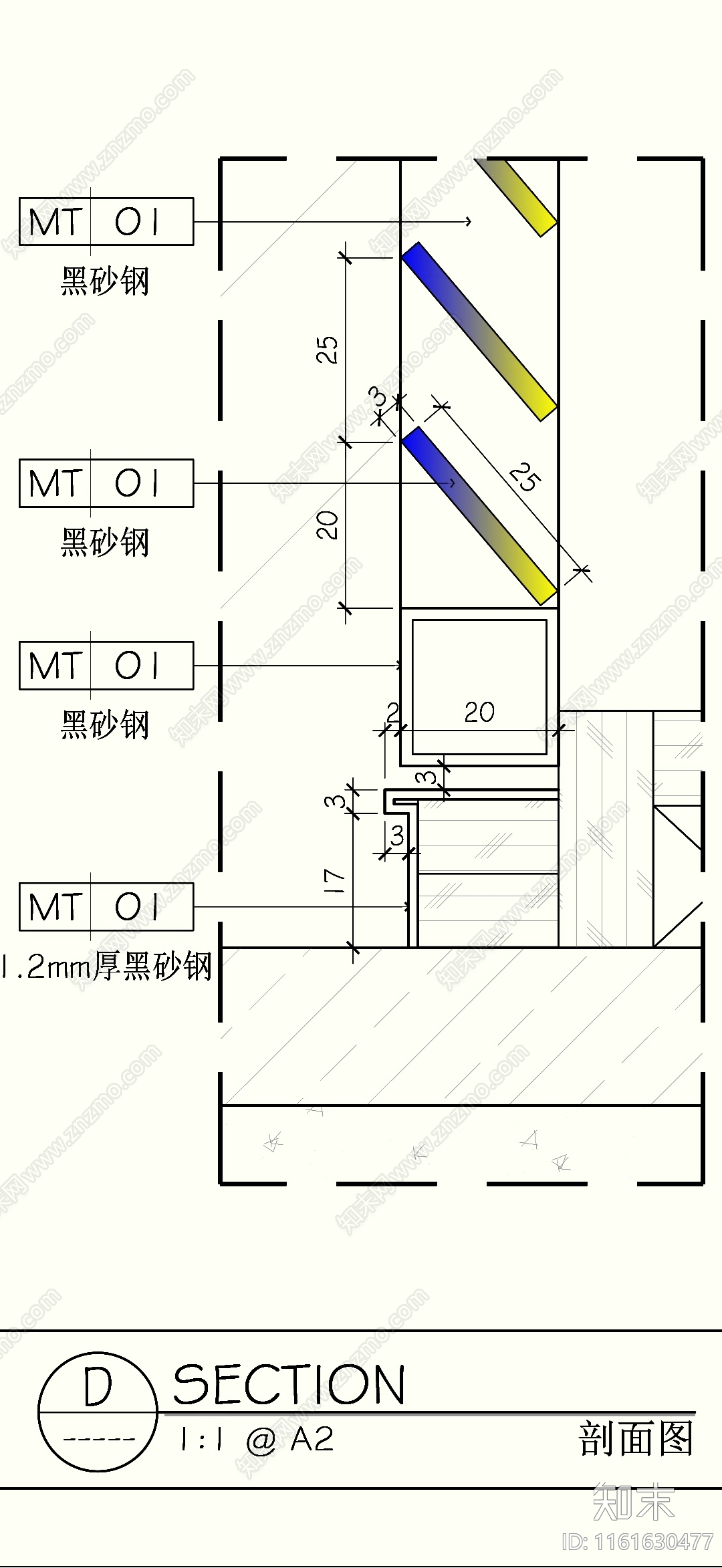 吧台暗藏暖气片百叶排气cad施工图下载【ID:1161630477】