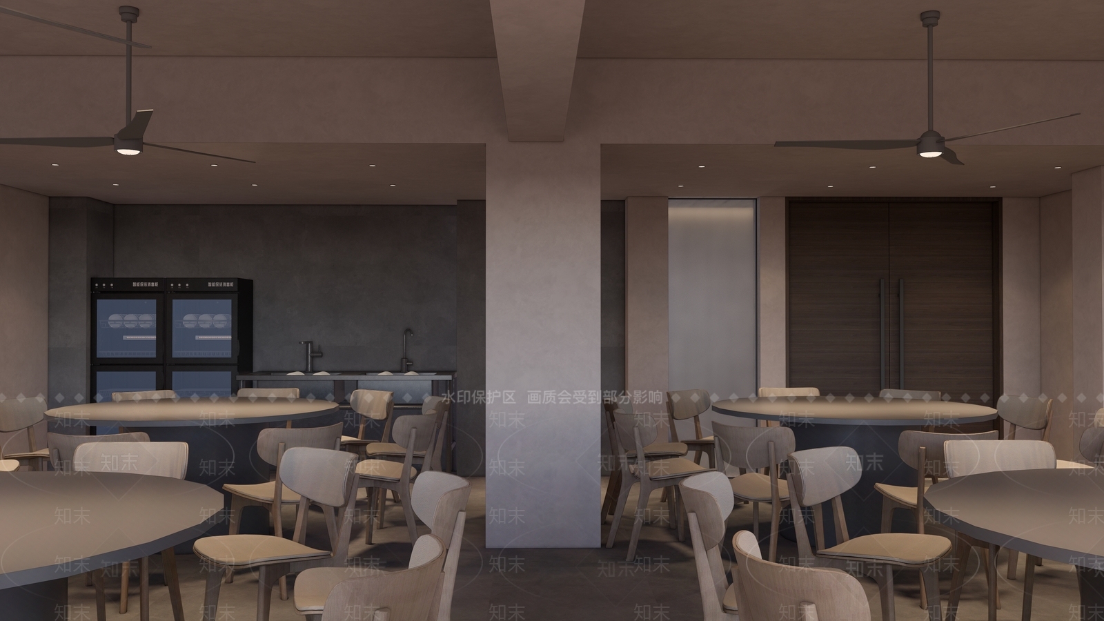 现代风格公司员工餐厅SU模型下载【ID:1161630927】