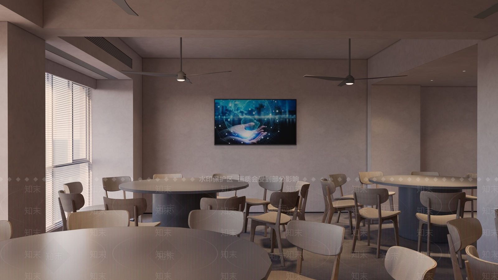 现代风格公司员工餐厅SU模型下载【ID:1161630927】