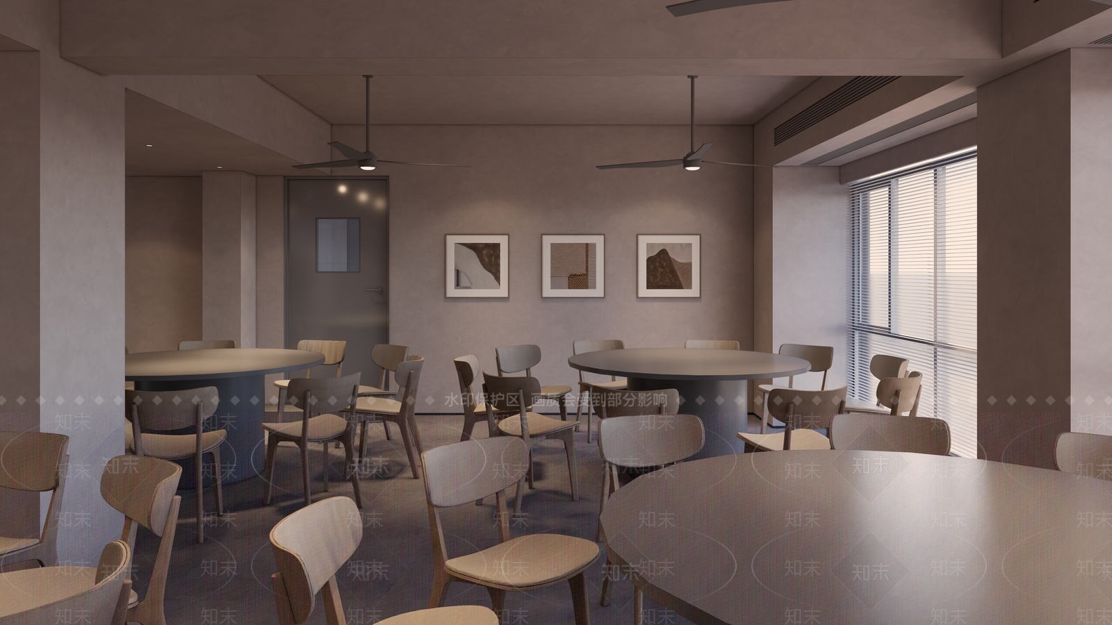 现代风格公司员工餐厅SU模型下载【ID:1161630927】