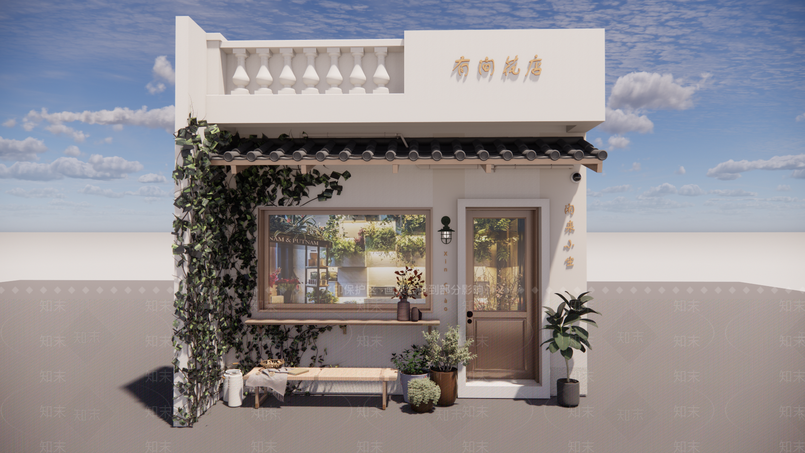 现代花店门头SU模型下载【ID:1161632333】