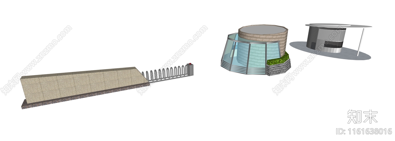 现代门卫建筑SU模型下载【ID:1161638016】