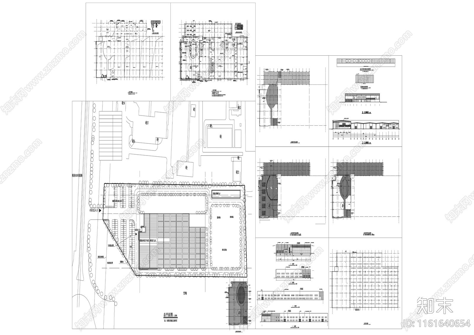东风日产专营店建筑图cad施工图下载【ID:1161640654】