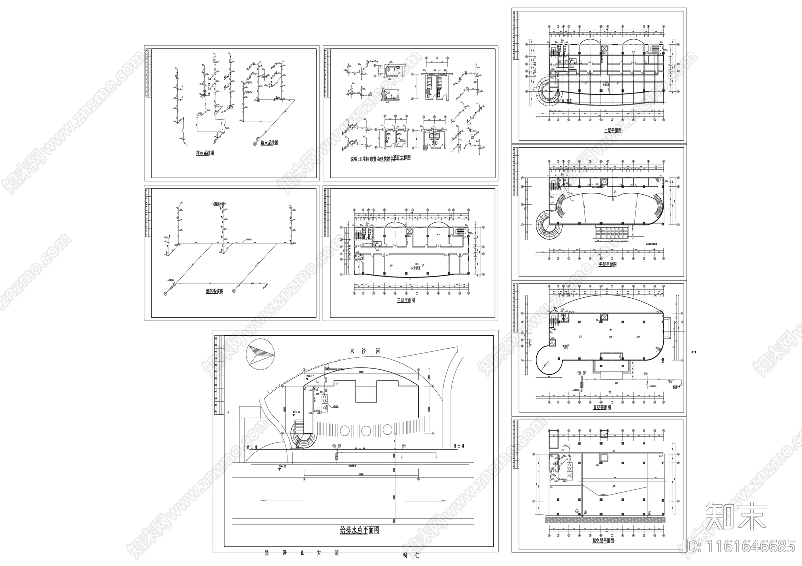 汽展中心建筑图cad施工图下载【ID:1161646685】