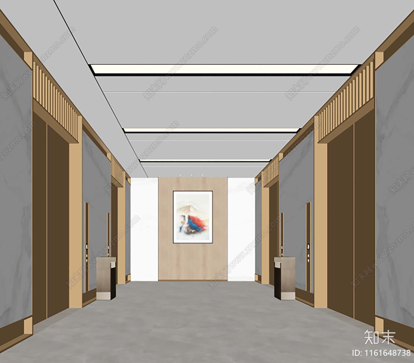 现代电梯厅SU模型下载【ID:1161648738】
