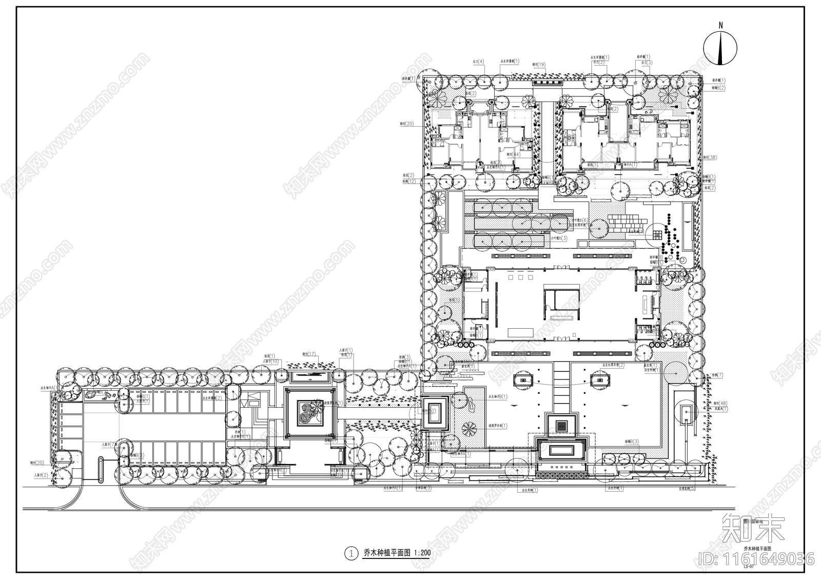 新中式示范区景观平面图cad施工图下载【ID:1161649036】