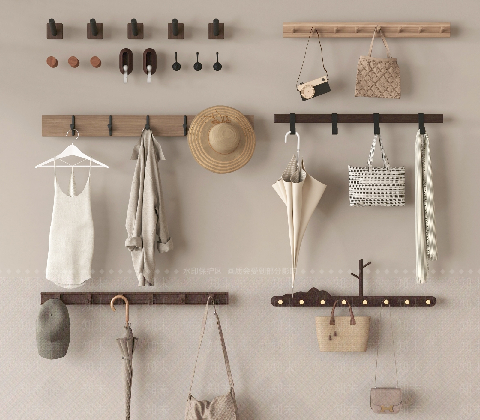 现代衣服挂钩3D模型下载【ID:1161652622】