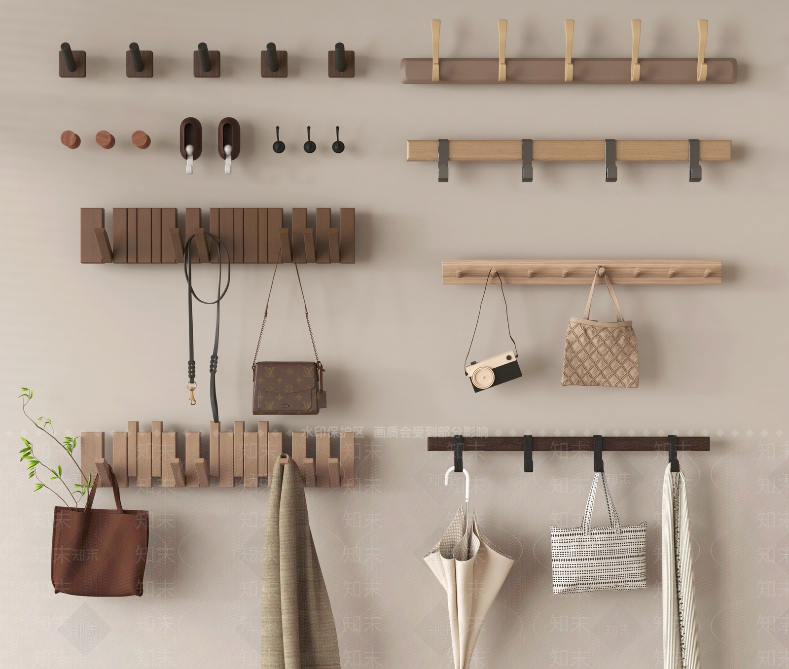 现代衣服挂钩3D模型下载【ID:1161652866】