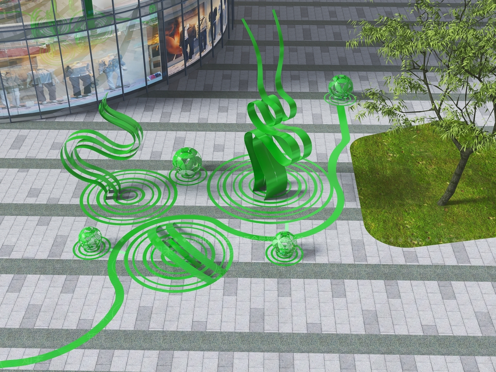 现代广场摆件3D模型下载【ID:1161652853】
