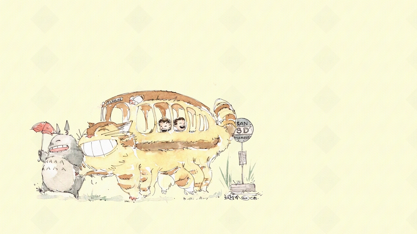 宫崎骏龙猫动漫电视电脑屏幕贴图下载【ID:1161654358】