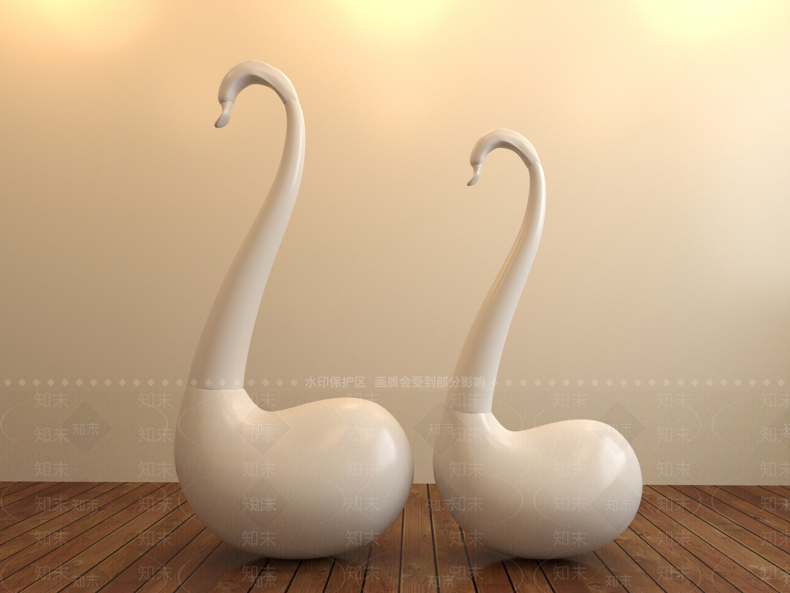 现代抽象鹅雕塑SU模型下载【ID:1162026662】