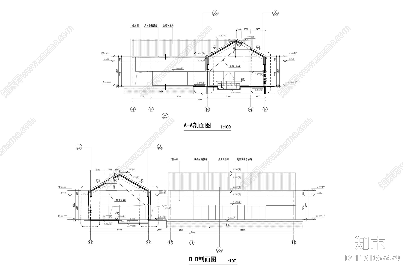 酒吧空间平立面设计图cad施工图下载【ID:1161667479】