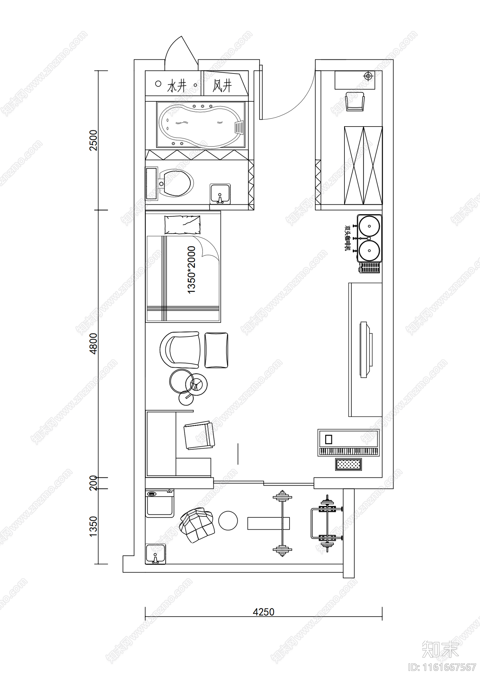 民宿cad施工图下载【ID:1161667567】