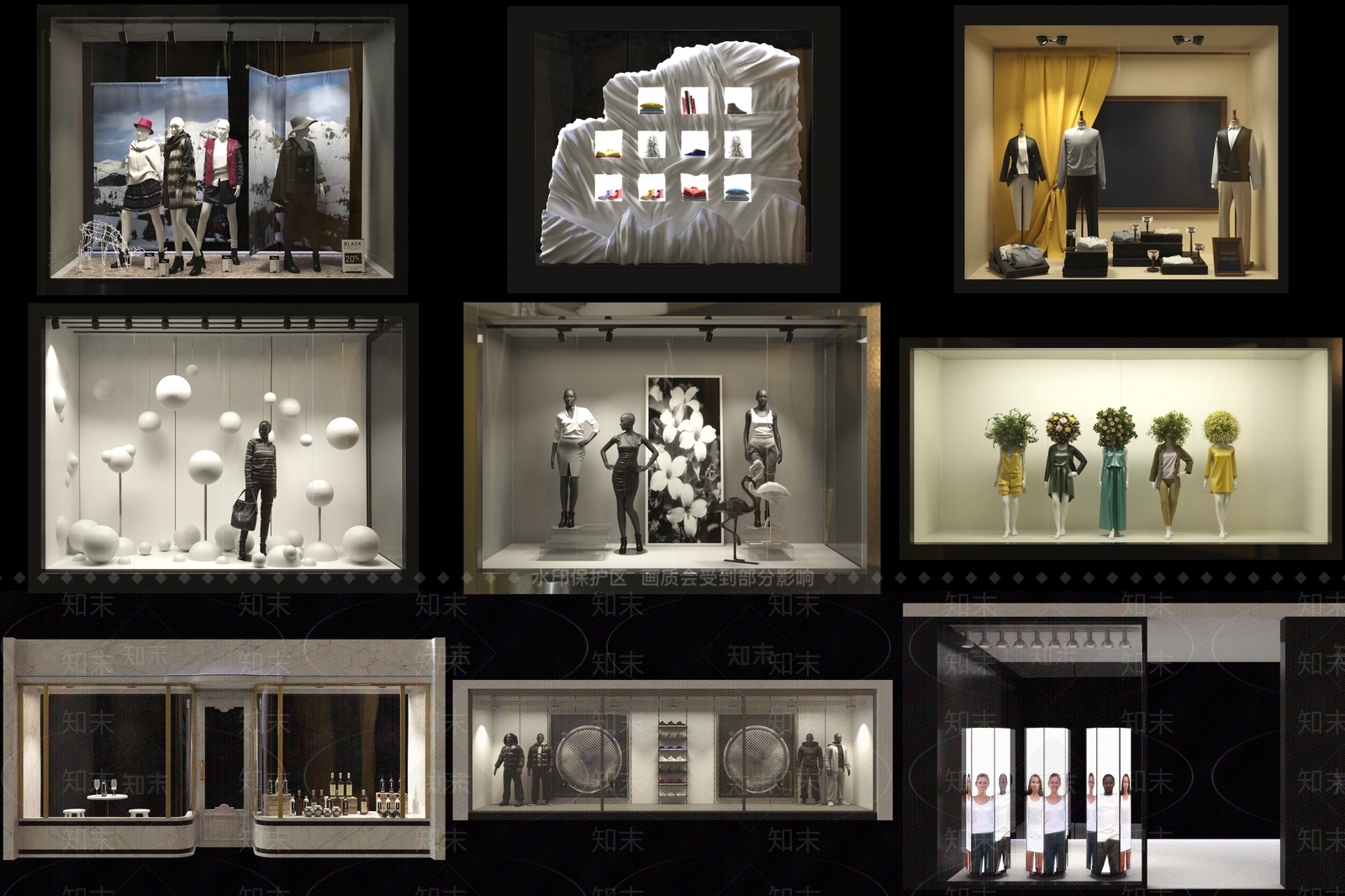 现代商业橱窗3D模型下载【ID:1161669294】