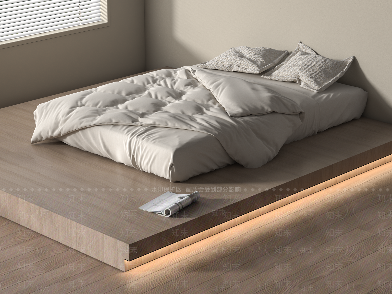 现代榻榻米床垫3D模型下载【ID:1161669369】