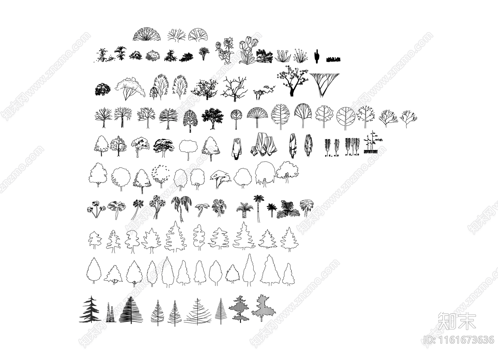 树木图例施工图下载【ID:1161673636】