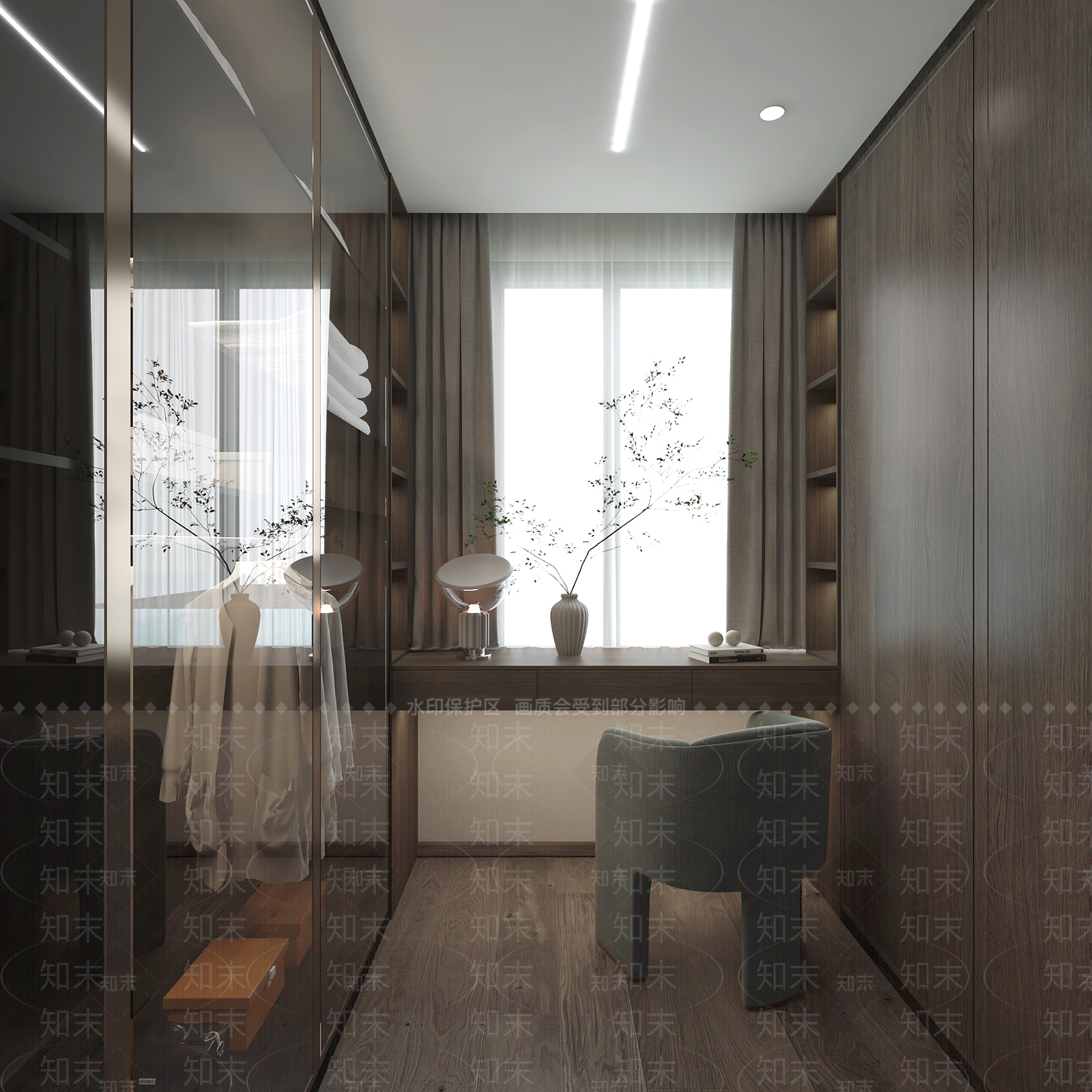 现代衣帽间3D模型下载【ID:1161676351】