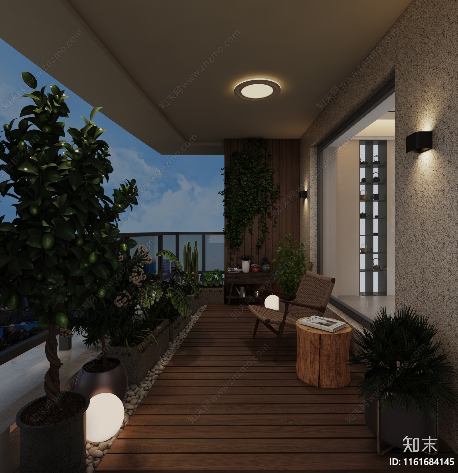 现代休闲阳台3D模型下载【ID:1161684145】