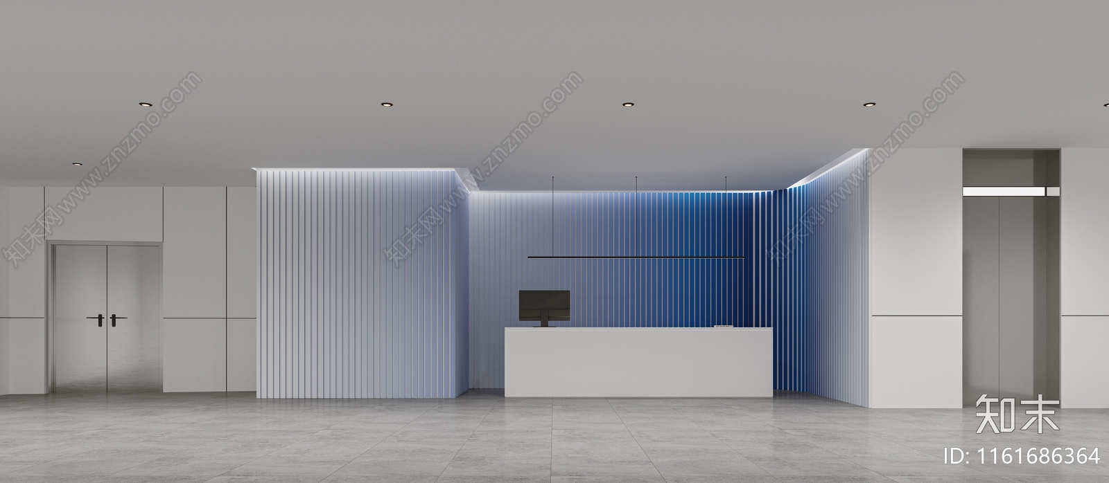 现代公共电梯厅3D模型下载【ID:1161686364】