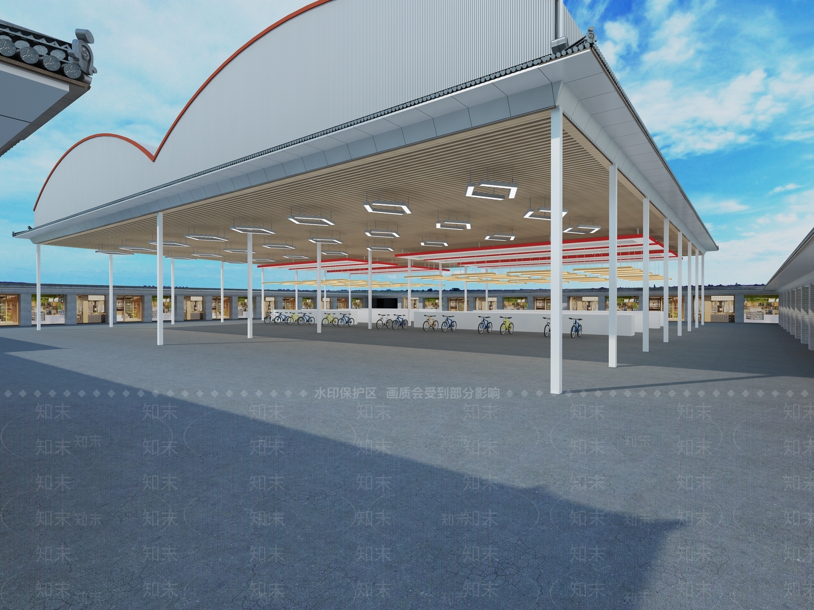 现代商业街3D模型下载【ID:1161690745】