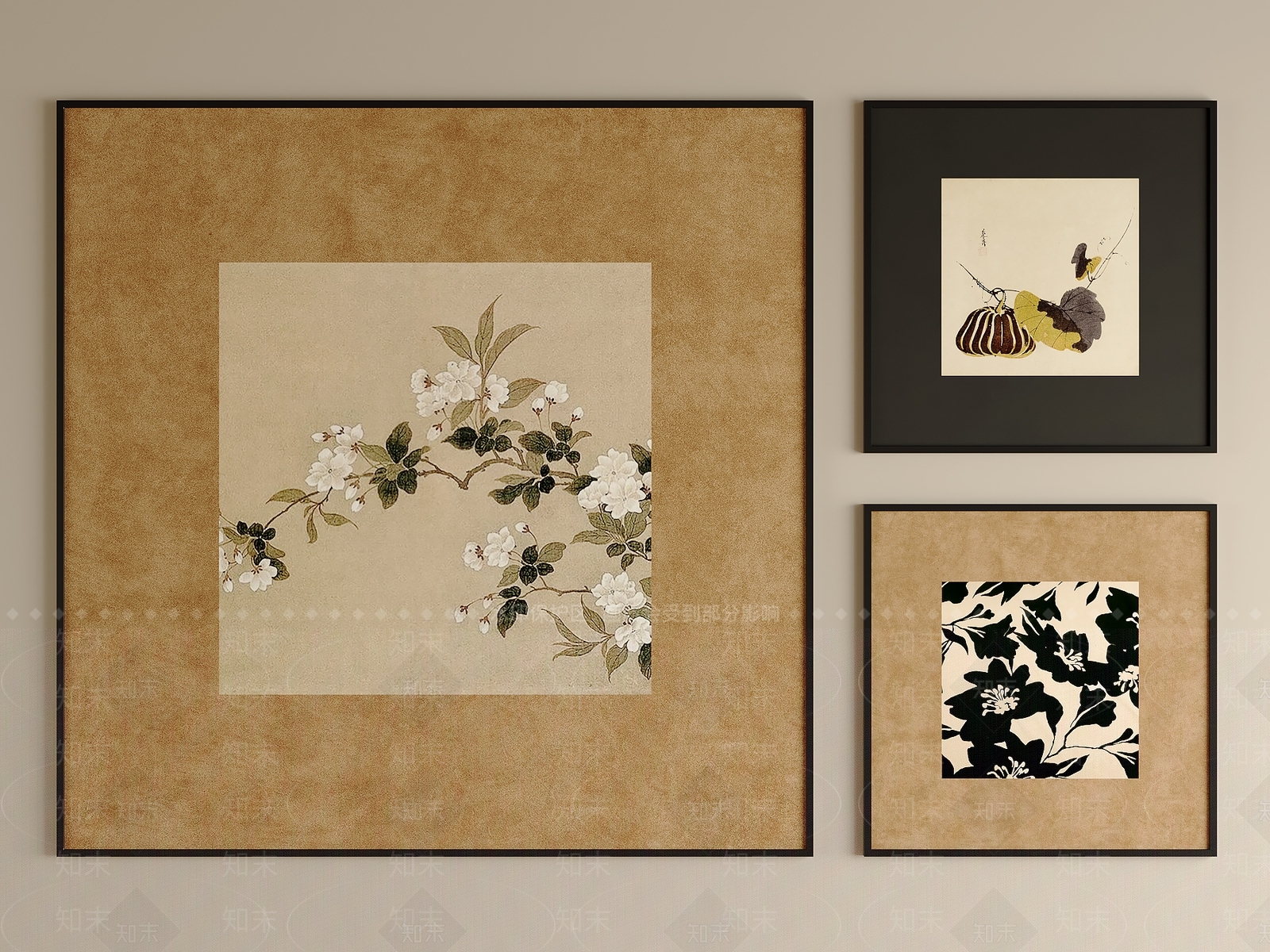 现代中古风装饰画SU模型下载【ID:1161694706】