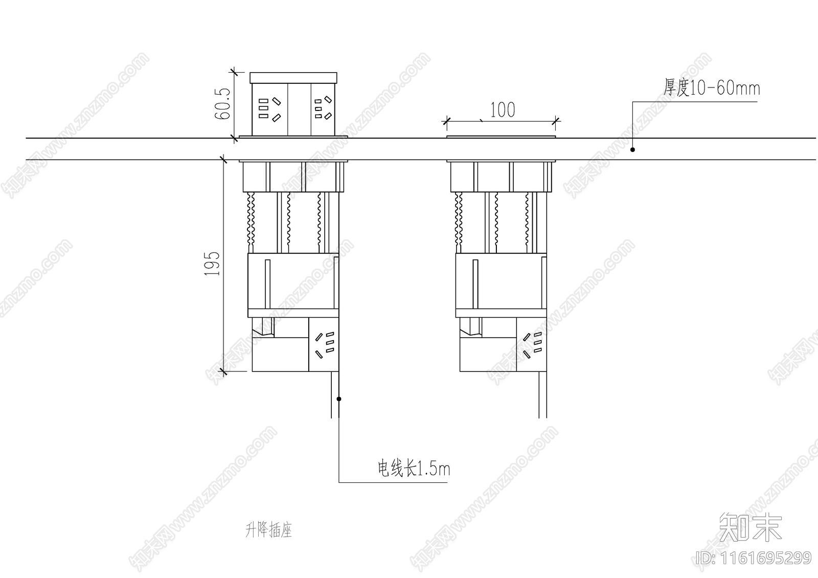 插座汇总升降插座轨道插座图库施工图下载【ID:1161695299】