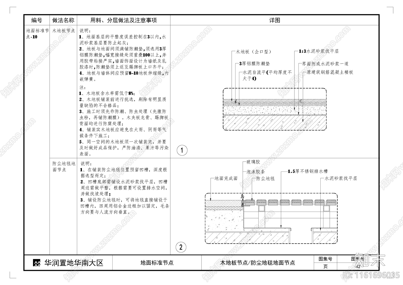 木地板节点防尘地毯地面节点施工图下载【ID:1161696035】