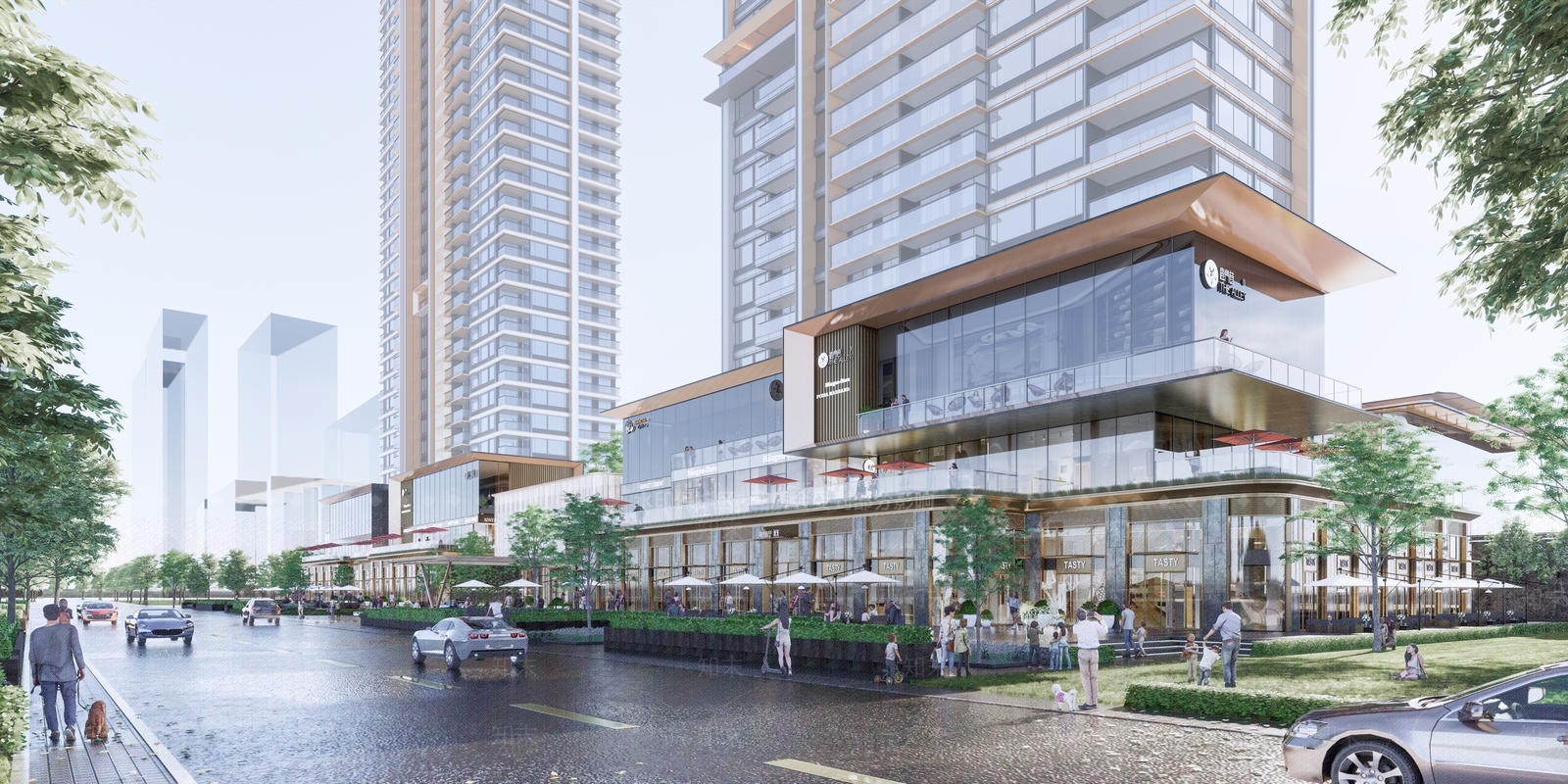 现代风格沿街商业SU模型下载【ID:1161878264】