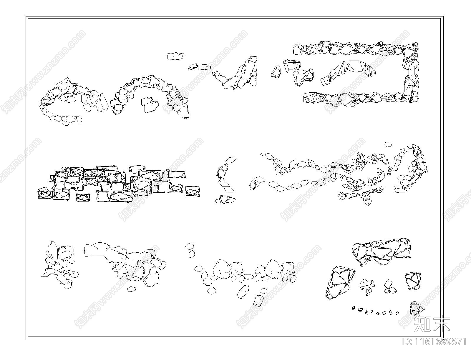 现代石头石材鹅卵石石块矿石假山石头岩石图库施工图下载【ID:1161699871】