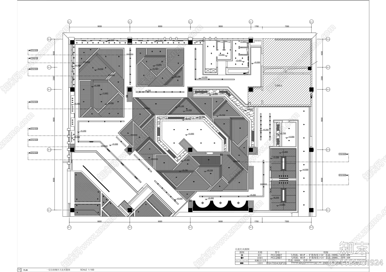 现代酒店餐饮空间中餐厅自助餐厅室内精装修施工图下载【ID:1161701924】