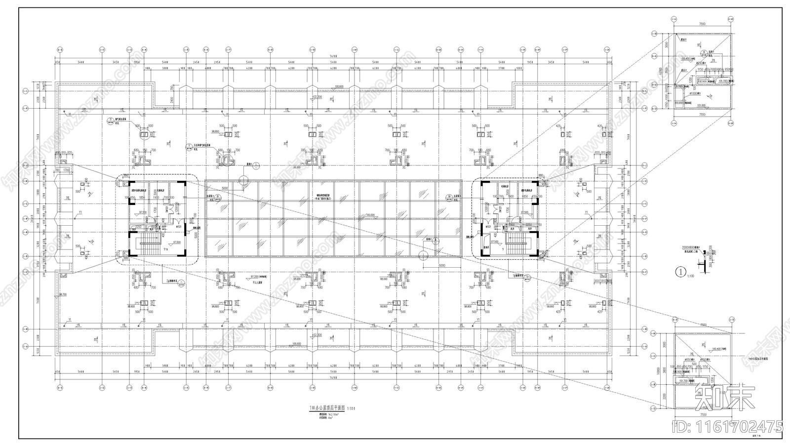 高层办公楼建筑图cad施工图下载【ID:1161702475】