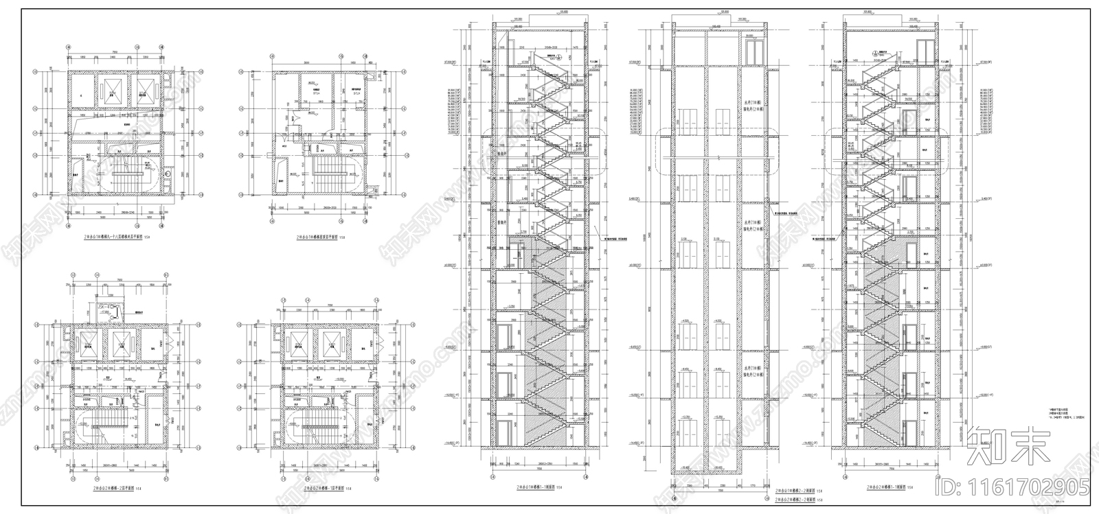 高层办公楼建筑图cad施工图下载【ID:1161702905】