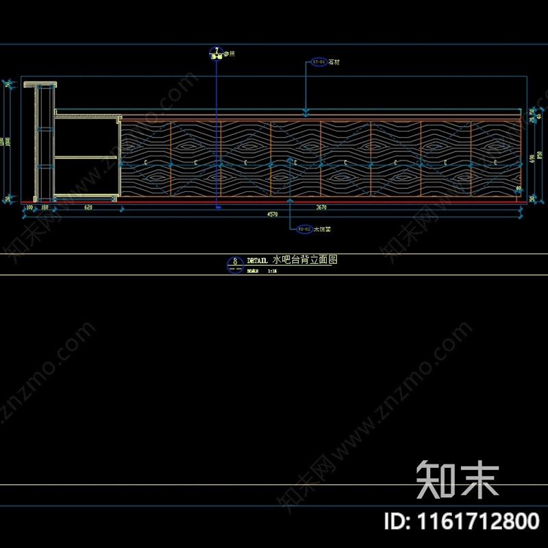 现代吧台大样图cad施工图下载【ID:1161712800】