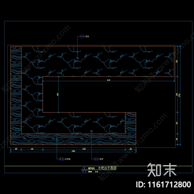 现代吧台大样图cad施工图下载【ID:1161712800】