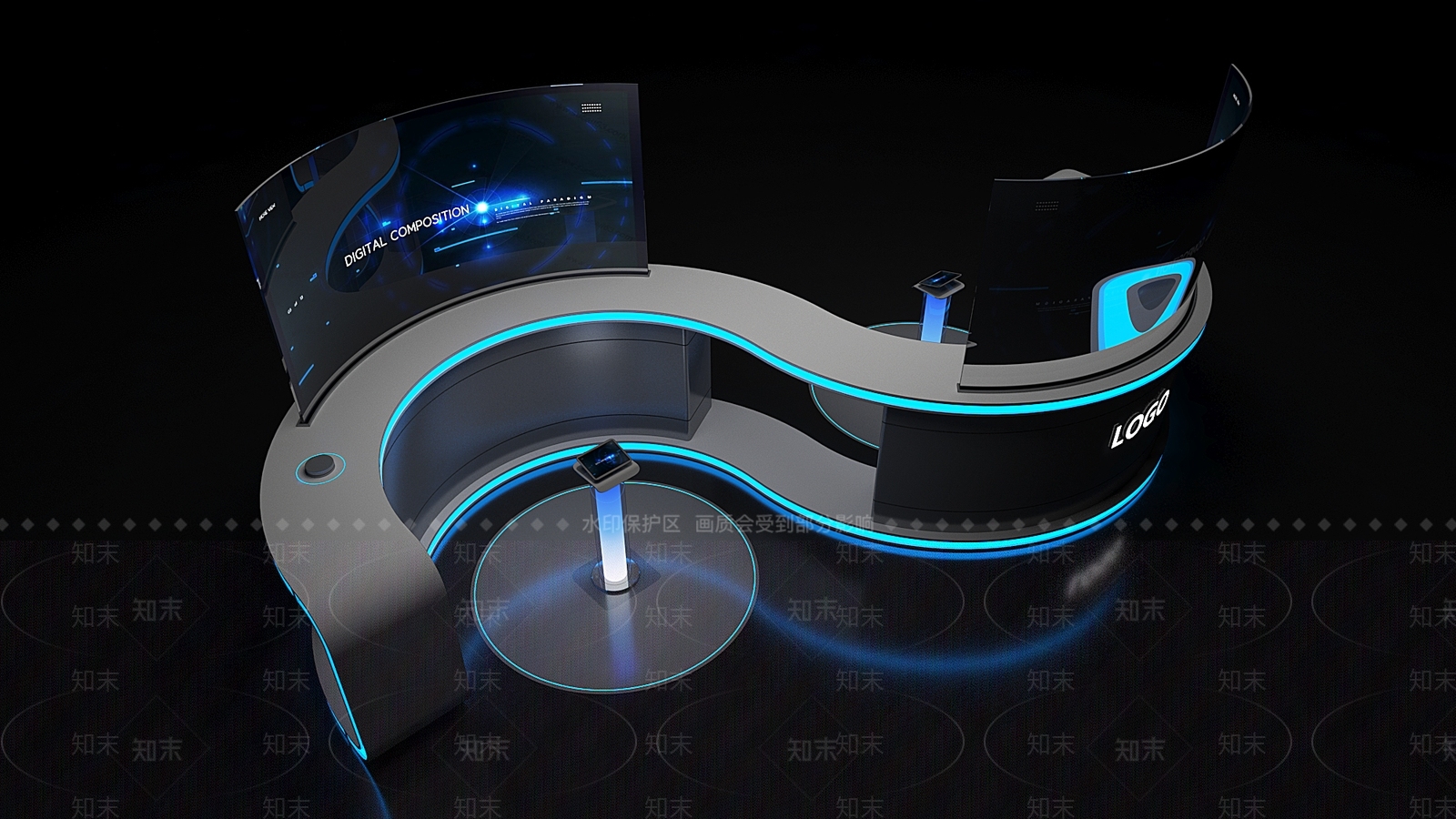 现代互动台3D模型下载【ID:1161714533】