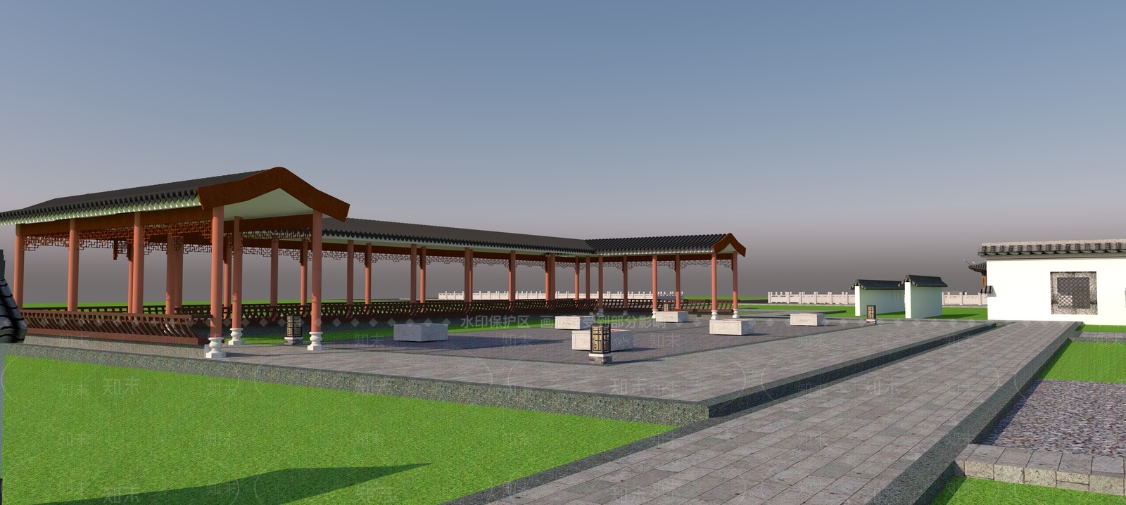 新中式乡村古建公园套方案必备SU模型下载【ID:1161716028】