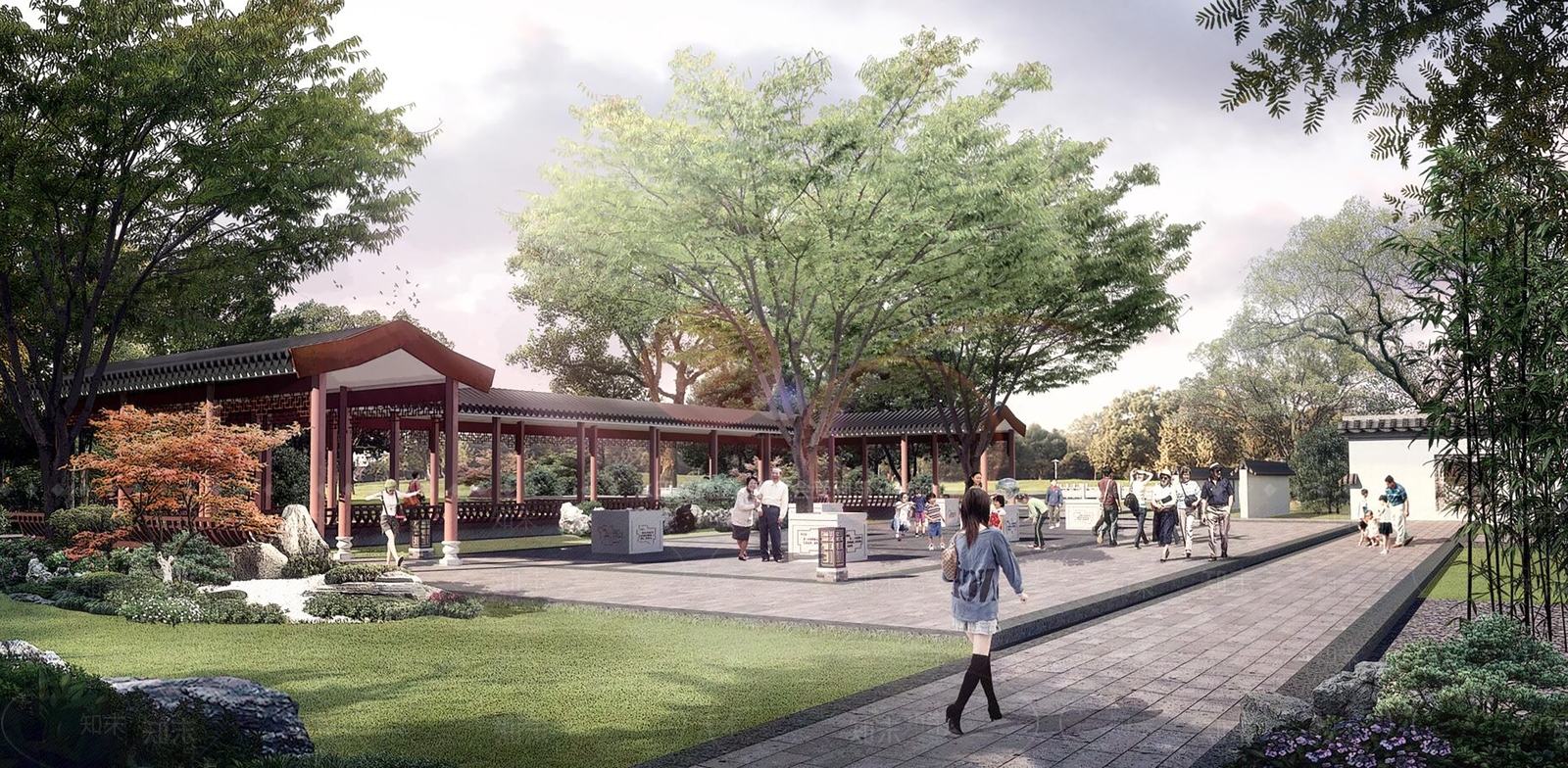 新中式乡村古建公园套方案必备SU模型下载【ID:1161716028】