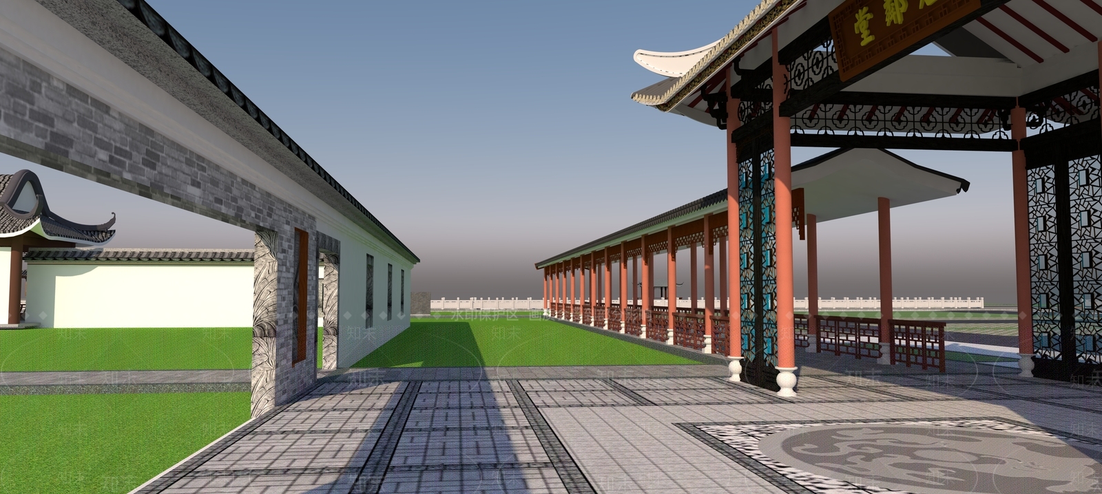 现代美丽乡村古建公园套方案必备SU模型下载【ID:1161716452】