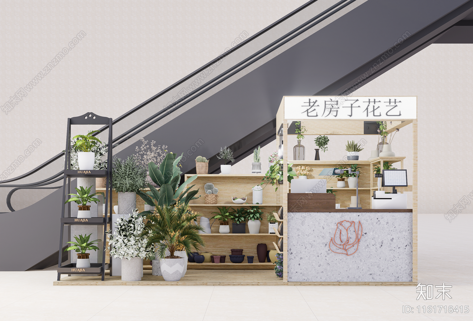 现代花店设计SU模型下载【ID:1161718415】