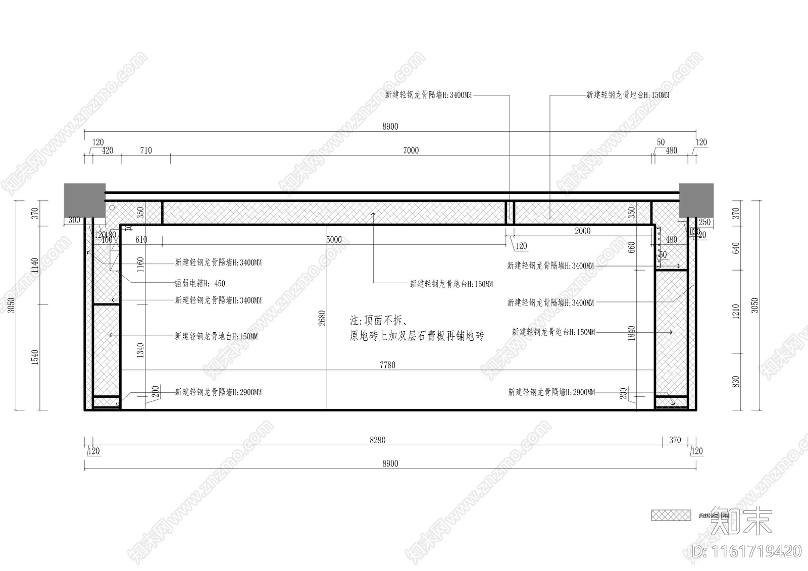 化妆品牌专柜店施工图下载【ID:1161719420】