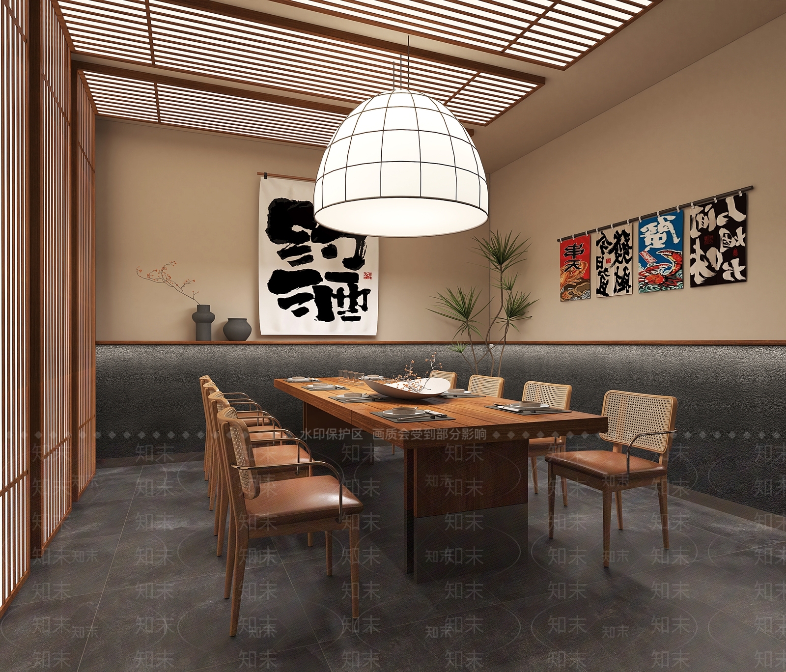 日式餐饮包厢3D模型下载【ID:1161719639】