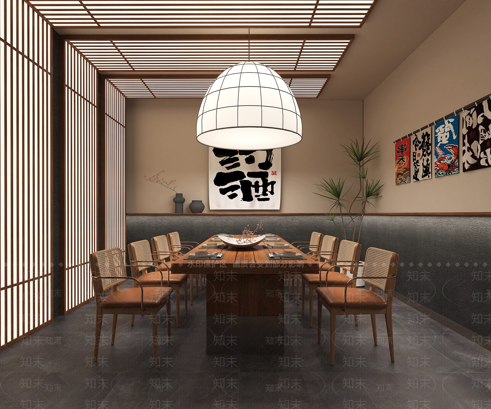 现代餐厅包厢SU模型下载【ID:1161719994】
